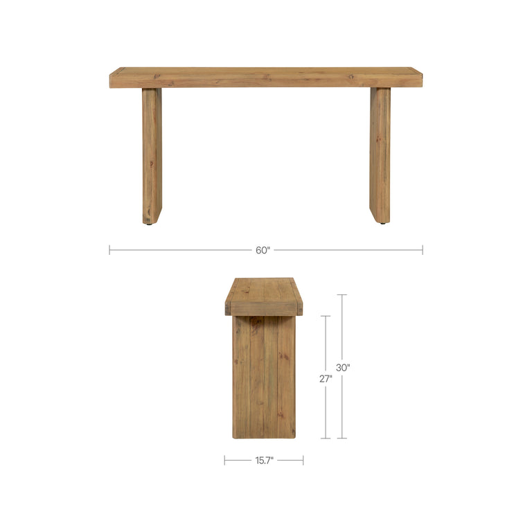 MONTEREY CONSOLE TABLE AGED BROWN