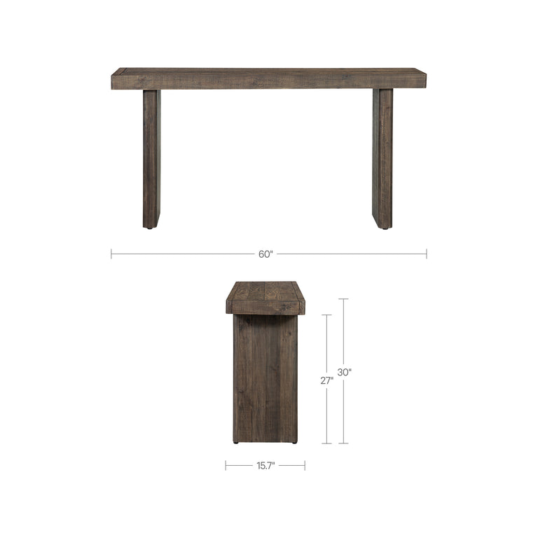 MONTEREY CONSOLE TABLE AGED BROWN