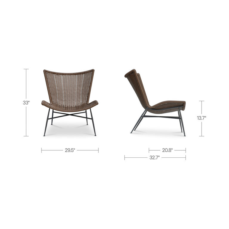 PAIGE OUTDOOR ACCENT CHAIR BROWN