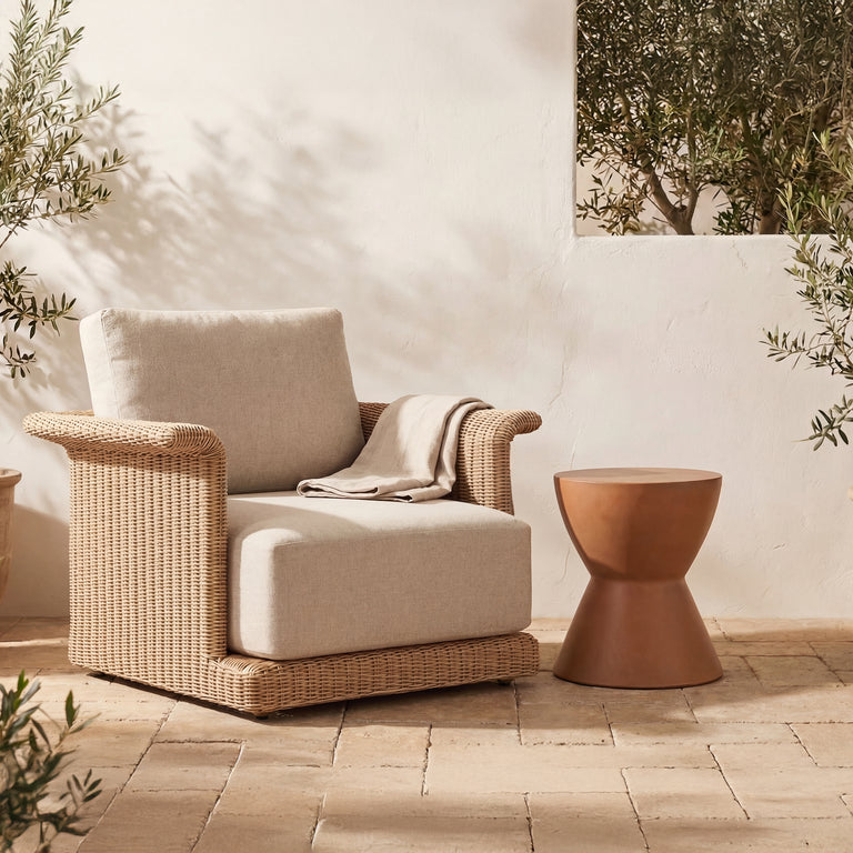 MEREDITH OUTDOOR ACCENT CHAIR BEIGE