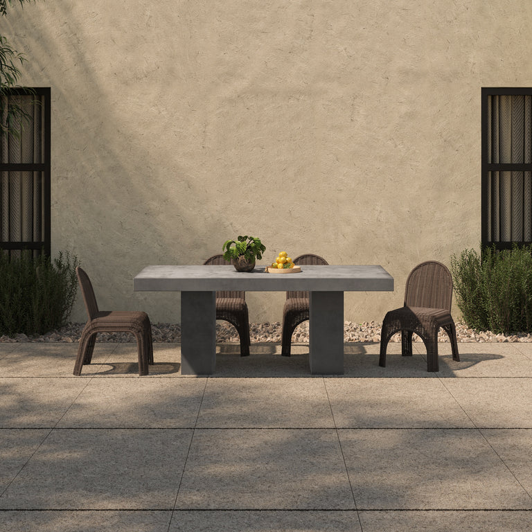 KENDALL OUTDOOR DINING CHAIR BROWN-SET OF TWO