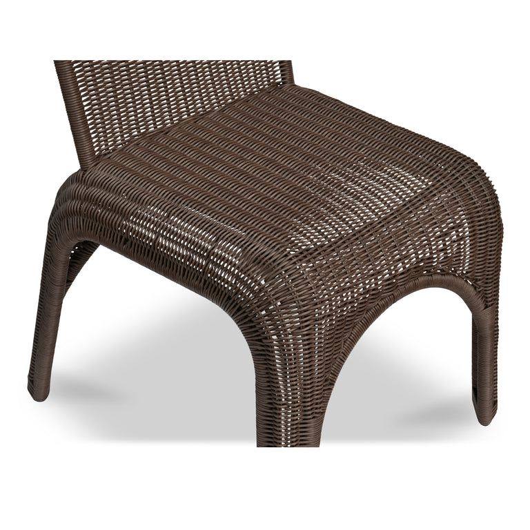 KENDALL OUTDOOR DINING CHAIR BROWN-SET OF TWO
