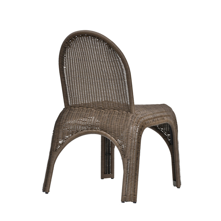 KENDALL OUTDOOR DINING CHAIR BROWN-SET OF TWO