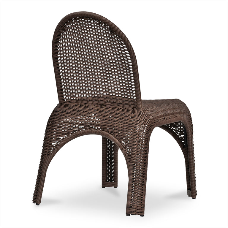 KENDALL OUTDOOR DINING CHAIR BROWN-SET OF TWO