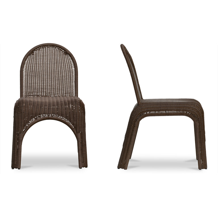 KENDALL OUTDOOR DINING CHAIR BROWN-SET OF TWO