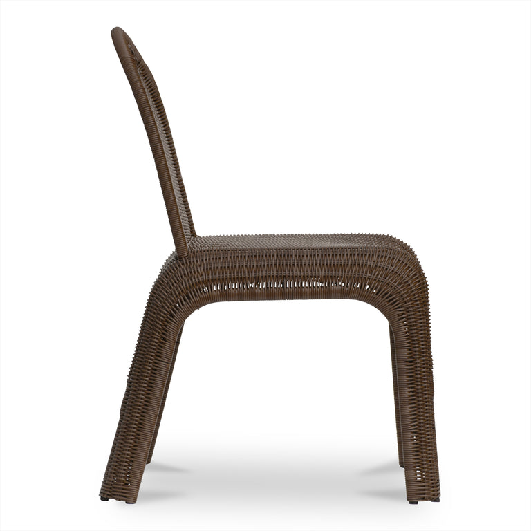 KENDALL OUTDOOR DINING CHAIR BROWN-SET OF TWO