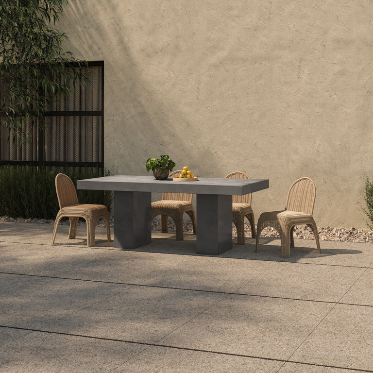 KENDALL OUTDOOR DINING CHAIR BROWN-SET OF TWO