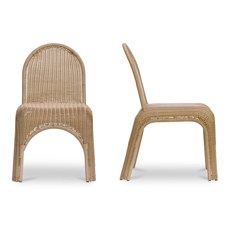 KENDALL OUTDOOR DINING CHAIR BROWN-SET OF TWO