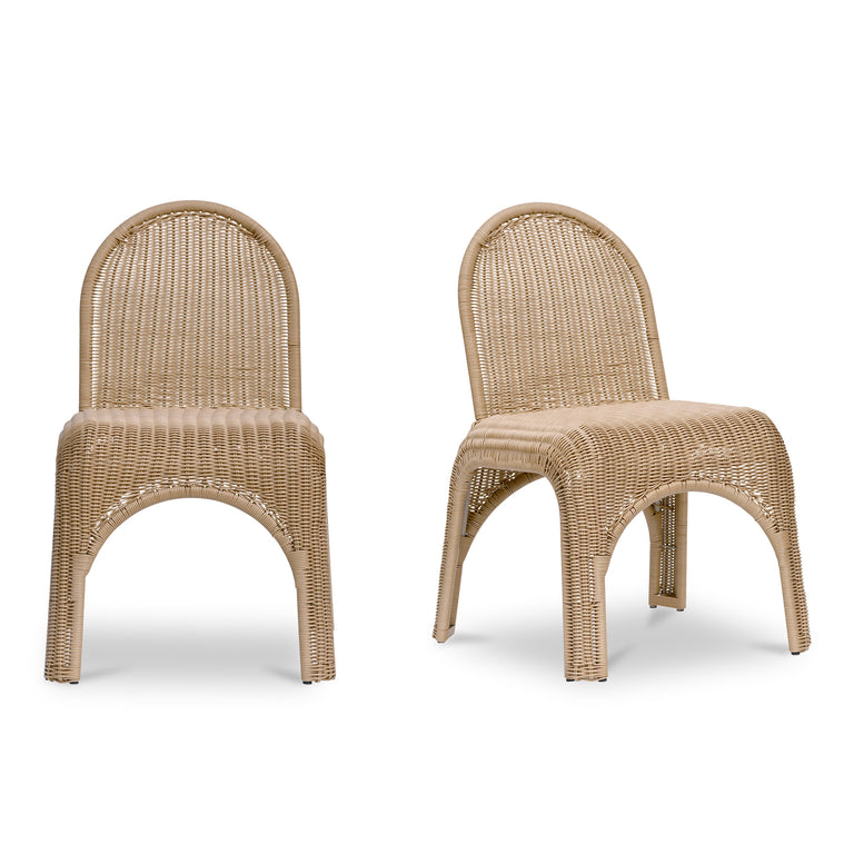 KENDALL OUTDOOR DINING CHAIR BROWN-SET OF TWO