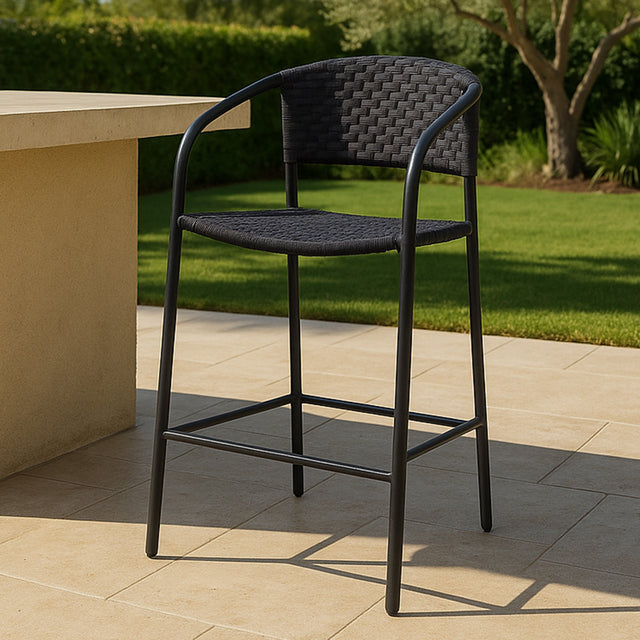 ZOLA OUTDOOR BAR STOOL DARK BROWN