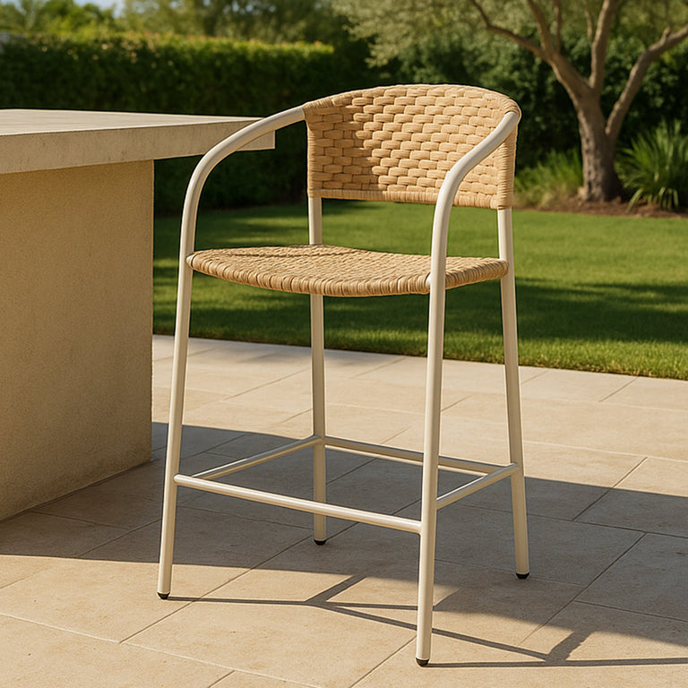 ZOLA OUTDOOR BAR STOOL DARK BROWN