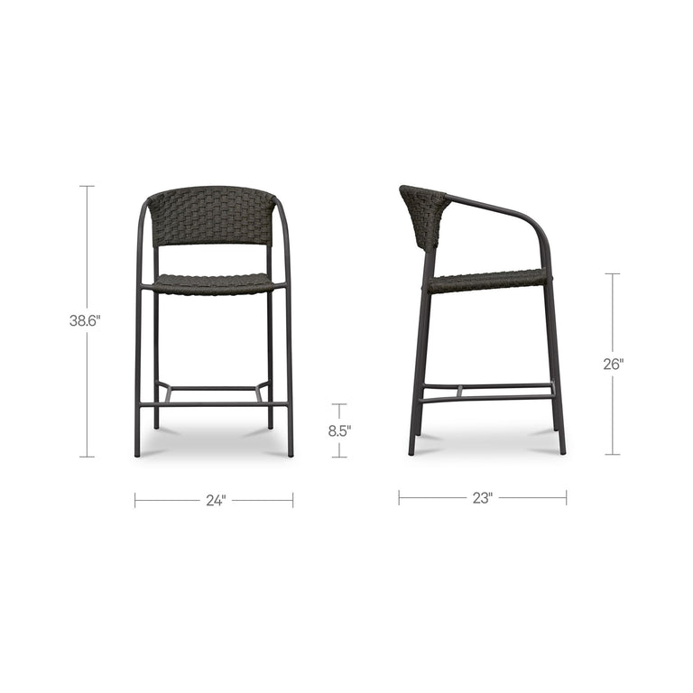 ZOLA OUTDOOR BAR STOOL DARK BROWN