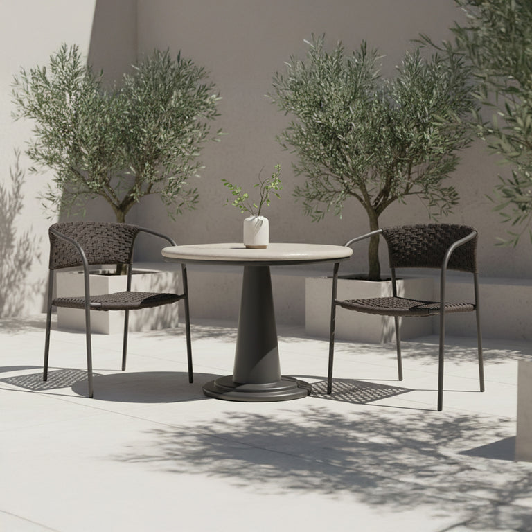 ZOLA OUTDOOR BAR STOOL DARK BROWN
