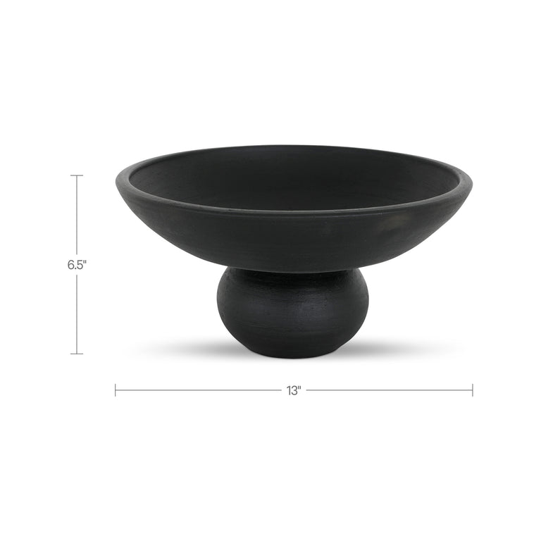 ASHA DECORATIVE BOWL BLACK TERRACOTTA