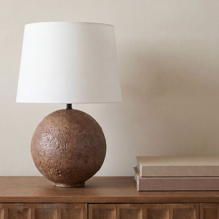 WHIT TABLE LAMP BROWN