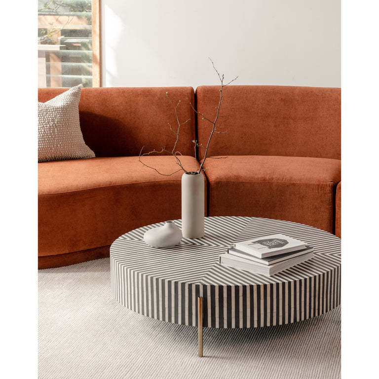 CHAMEAU LARGE COFFEE TABLE BLACK AND WHITE