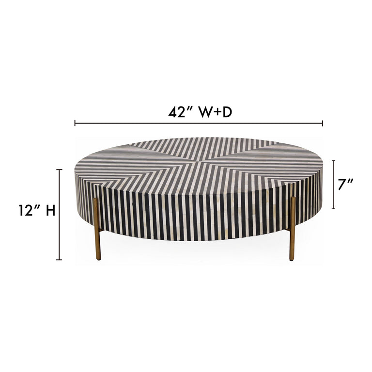 CHAMEAU LARGE COFFEE TABLE BLACK AND WHITE