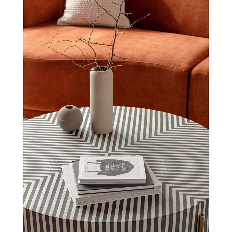 CHAMEAU LARGE COFFEE TABLE BLACK AND WHITE