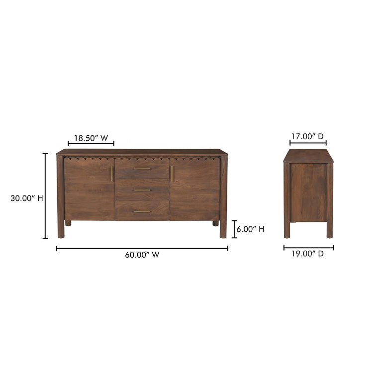 WILEY 3 DRAWER SIDEBOARD NATURAL