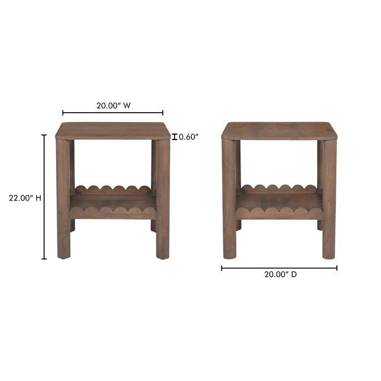 WILEY SIDE TABLE VINTAGE BROWN