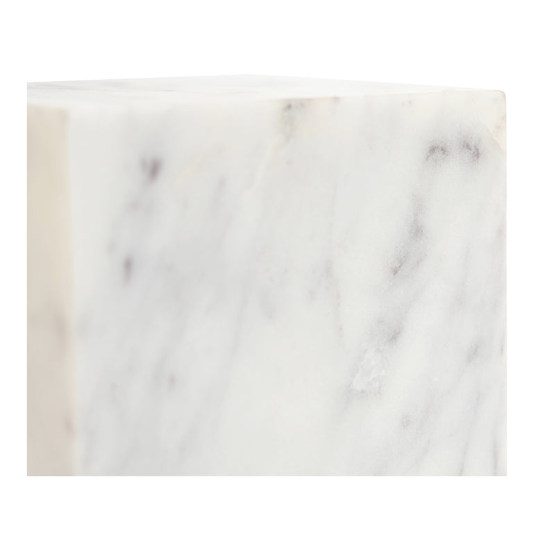 CORA CUBE TABLETOP ACCENT BANSWARA PURPLE WHITE MARBLE