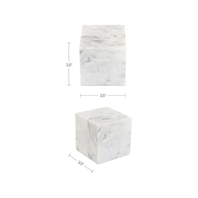 CORA CUBE TABLETOP ACCENT BANSWARA PURPLE WHITE MARBLE