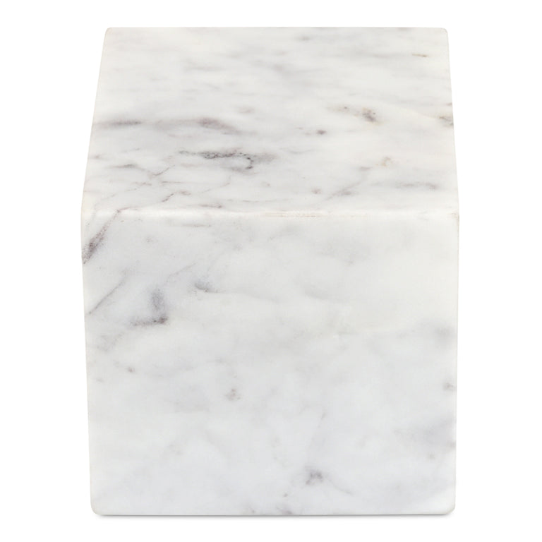 CORA CUBE TABLETOP ACCENT BANSWARA PURPLE WHITE MARBLE
