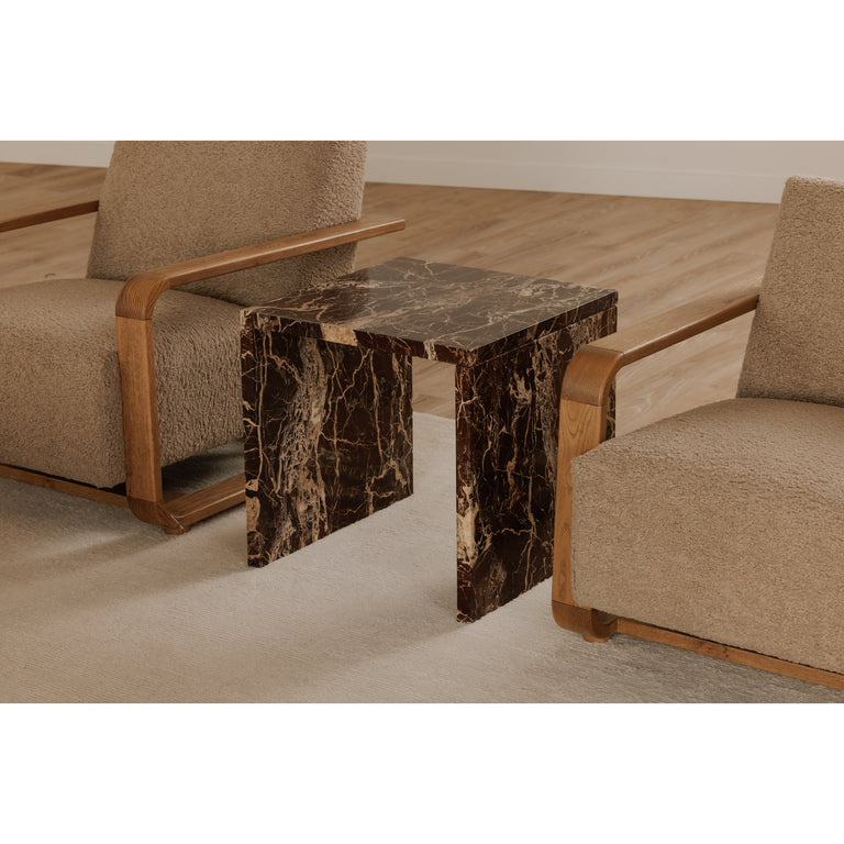 ROSA ACCENT TABLE ROSSO LEVANTO MARBLE