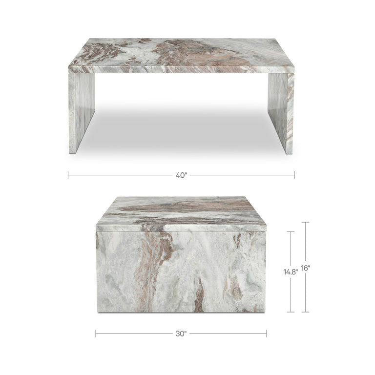 ROSA COFFEE TABLE ROSSO LEVANTO MARBLE