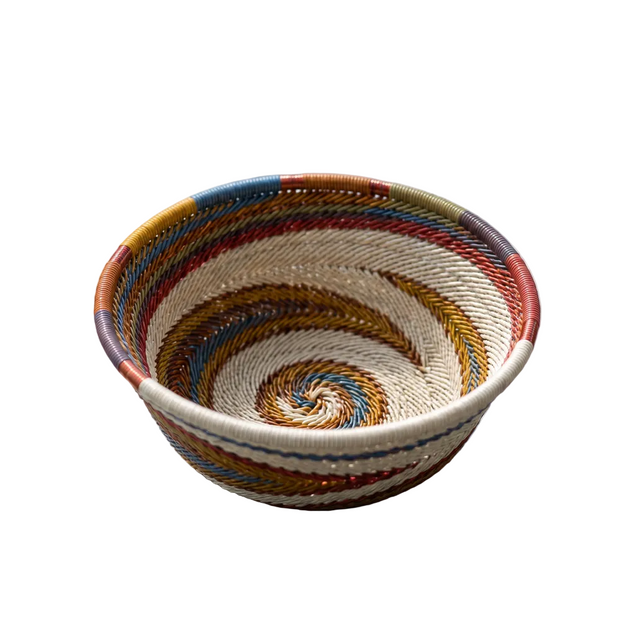 Zulu Wire Basket Bowl - Copper + Sand from South Africa