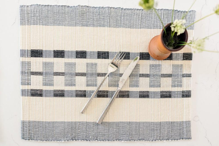 GONDER HANDWOVEN ETHIOPIAN COTTON PLACEMAT | SET OF 2 | ENTERTAINING