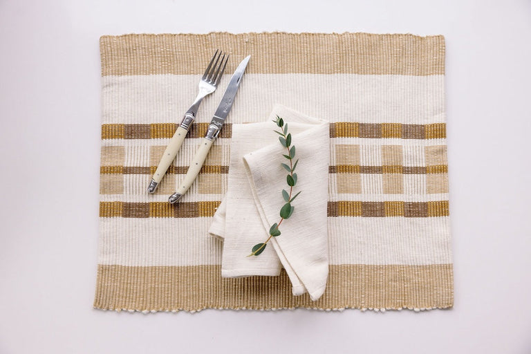 GONDER HANDWOVEN ETHIOPIAN COTTON PLACEMAT | SET OF 2 | ENTERTAINING