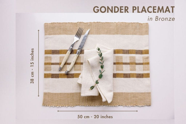 GONDER HANDWOVEN ETHIOPIAN COTTON PLACEMAT | SET OF 2 | ENTERTAINING