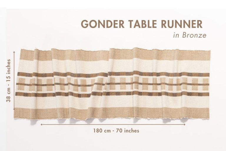 GONDER HANDWOVEN ETHIOPIAN COTTON TABLE RUNNER | ENTERTAINING