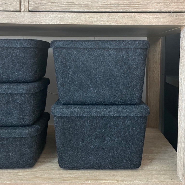 The Sculpted Bin - Wide with Lid | Set of 3 | STORAGE