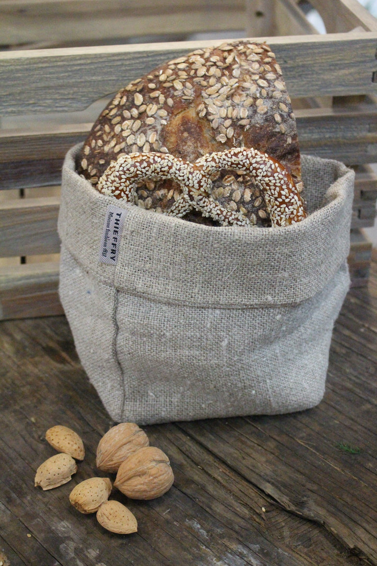 THIEFFRY BELGIAN LINEN BREAD BASKET, RAW NATURAL | 