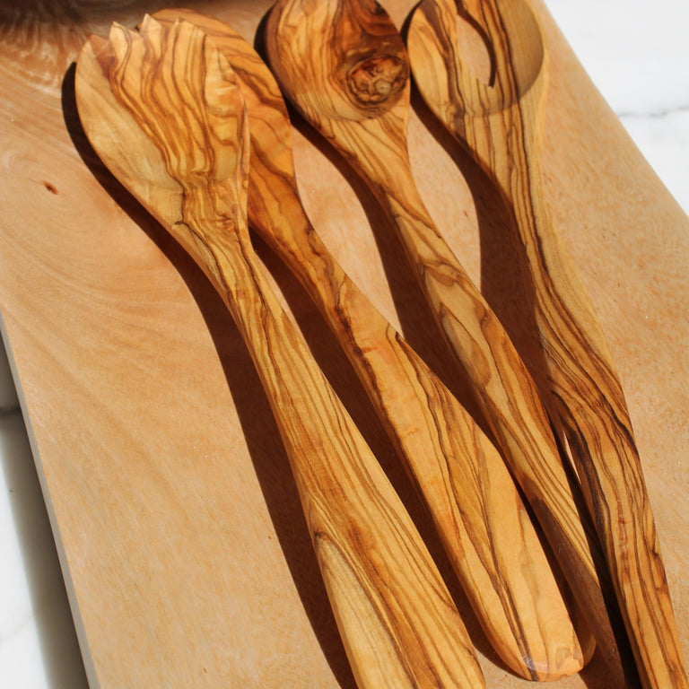 OLIVE WOOD LONG SERVING SET | GADGETS & TOOLS
