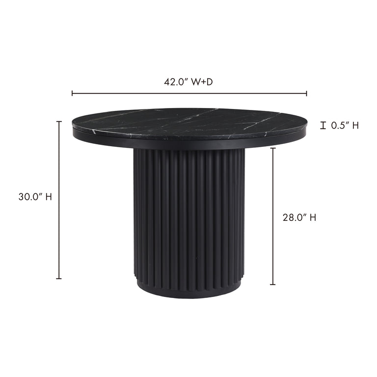 TOWER DINING TABLE BLACK MARBLE