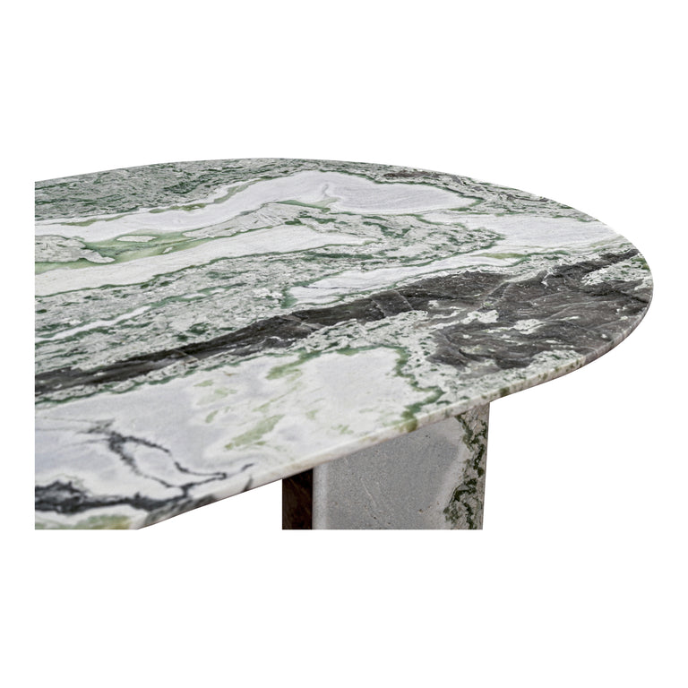 CELIA OVAL DINING TABLE GREEN ONYX MARBLE