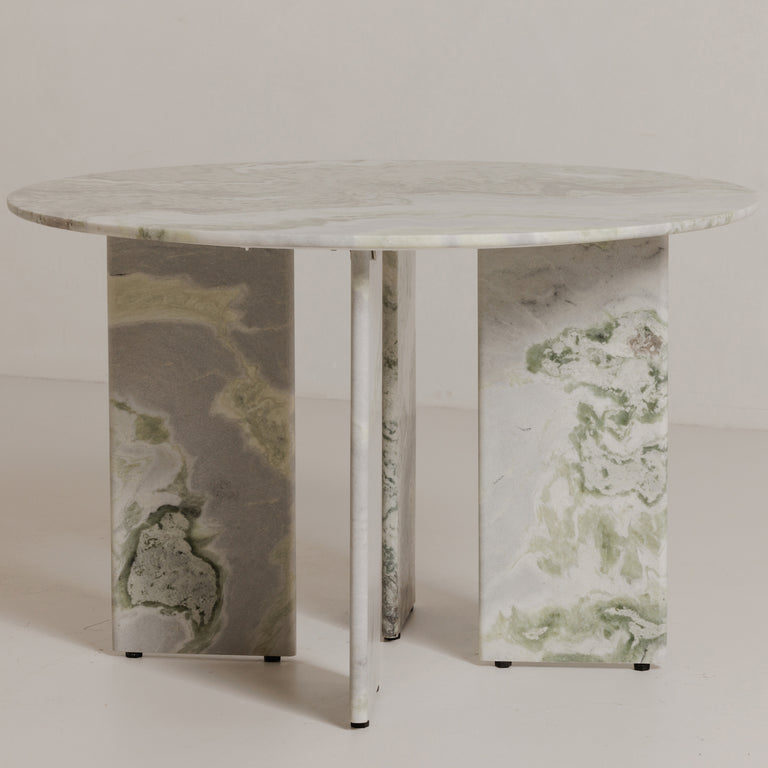 CELIA OVAL DINING TABLE GREEN ONYX MARBLE