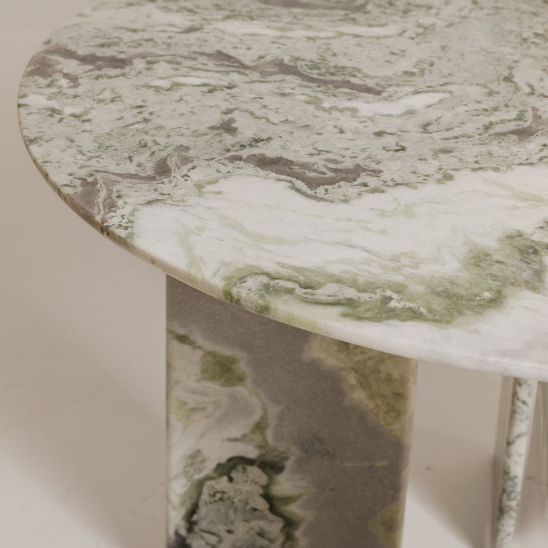 CELIA OVAL DINING TABLE GREEN ONYX MARBLE