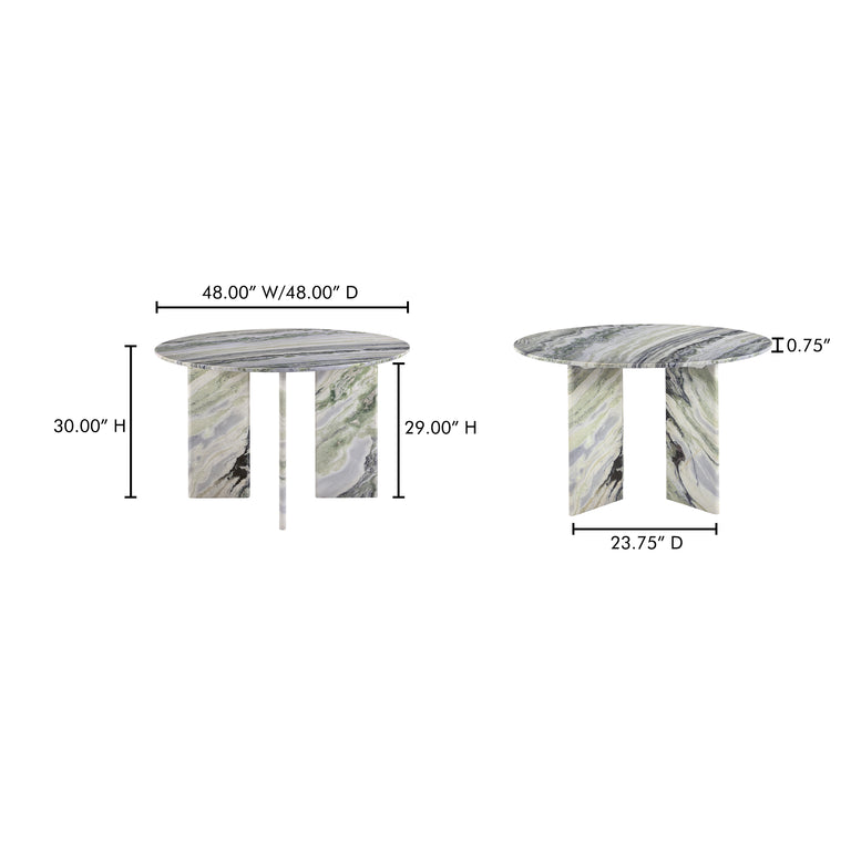 CELIA OVAL DINING TABLE GREEN ONYX MARBLE