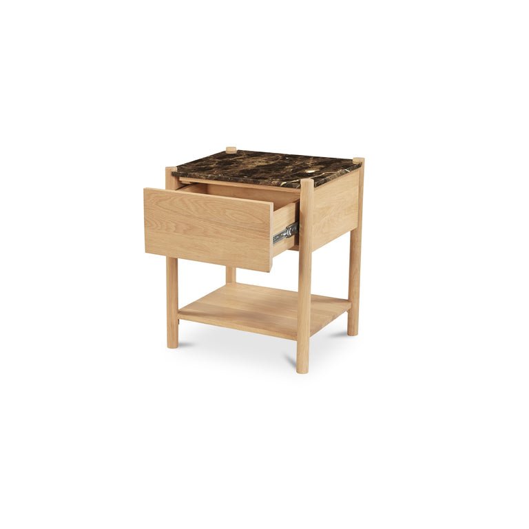 ELIO NIGHTSTAND DARK EMPERADOR MARBLE