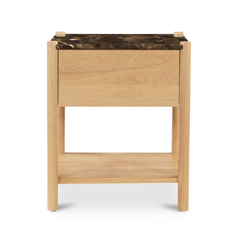 ELIO NIGHTSTAND DARK EMPERADOR MARBLE