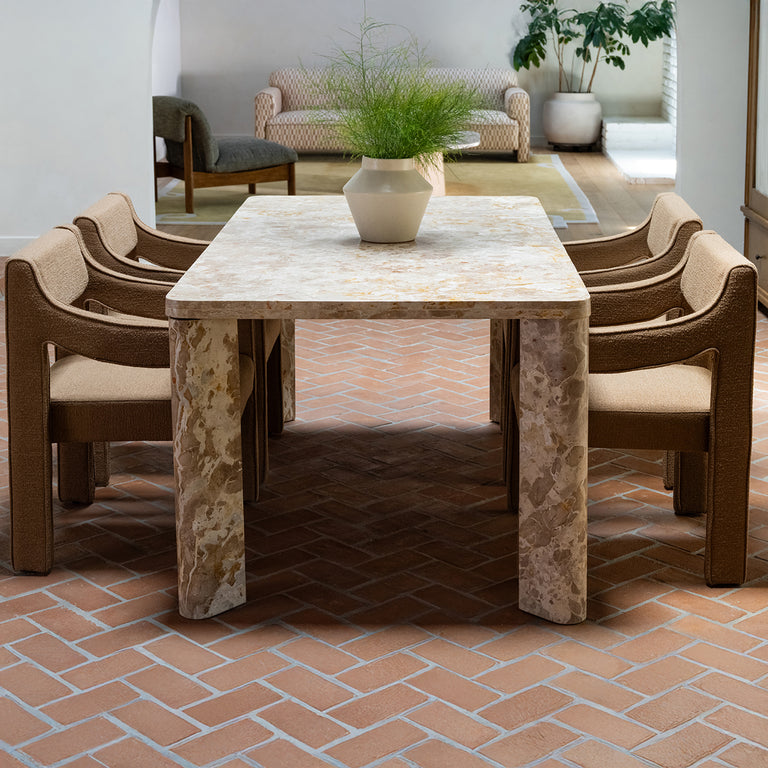 SEGMENT DINING TABLE PANTHER STONE BEIGE