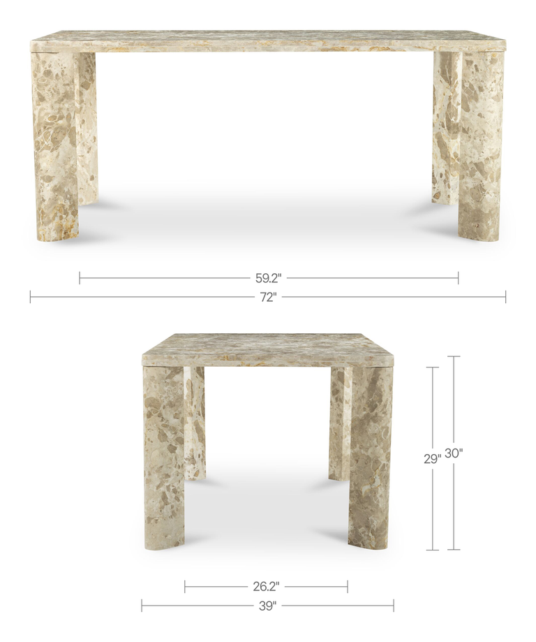 SEGMENT DINING TABLE PANTHER STONE BEIGE