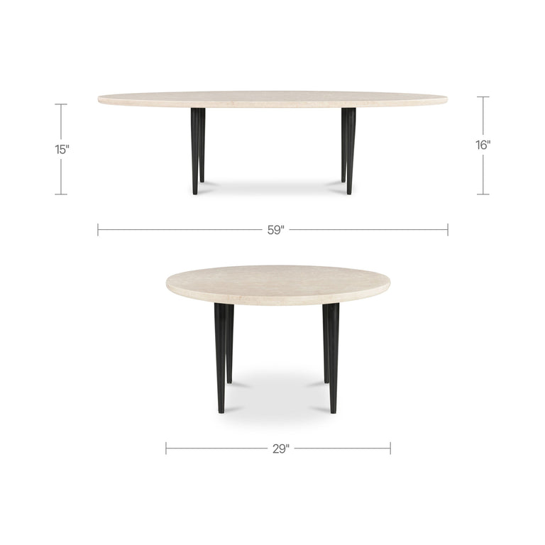 WINONA COFFEE TABLE BOTTICINO BEIGE MARBLE