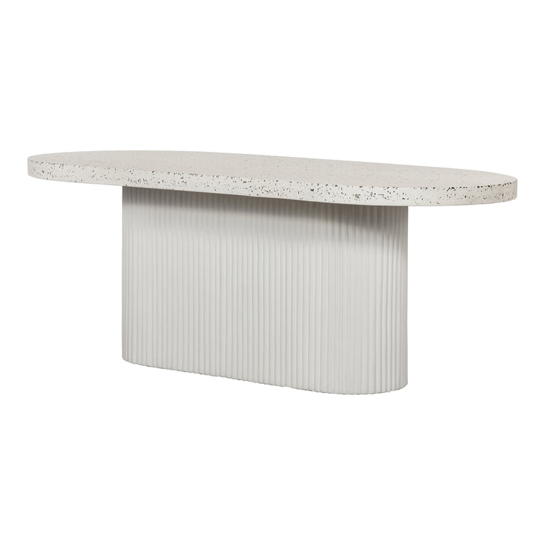 LYON OUTDOOR DINING TABLE WHITE TERRAZZO