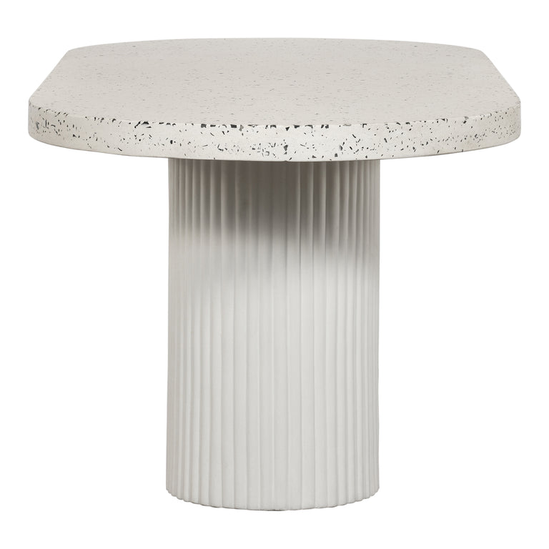 LYON OUTDOOR DINING TABLE WHITE TERRAZZO