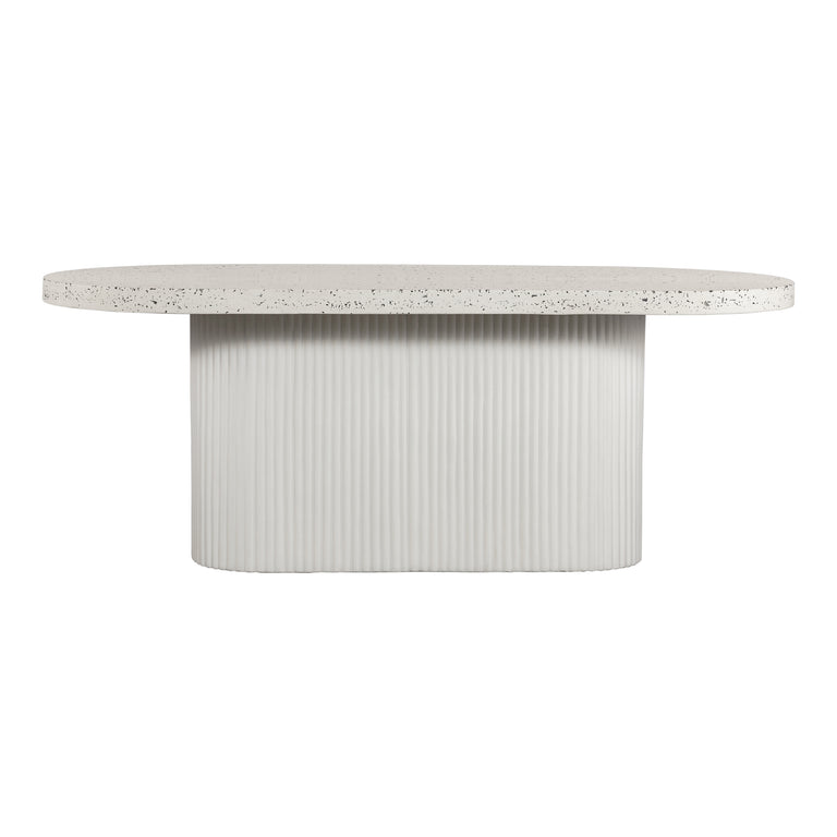 LYON OUTDOOR DINING TABLE WHITE TERRAZZO